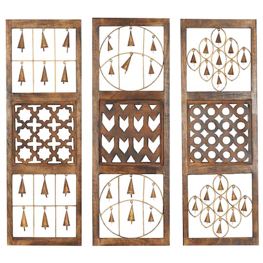 36" Brown Metal Farmhouse Wall Decor, 3ct.
